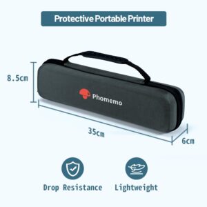 Phomemo M08F Portable Printers Wireless for Travel with Case, Bluetooth Thermal Printer Compatible with iOS, Android, Laptop, Inkless Mobile Printer for Travel