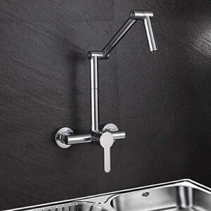 KNKQZXVDF -Taps,Faucet Bathtub Wall-Mounted Faucet Copper Chrome Concealed 360 Degrees Free Rotate Faucet Kitchen Multifunction Fold Cold Heat Water-Tap Taps