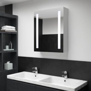 grosery bathroom fixtures led bathroom mirror cabinet 19.7"x5.1"x27.6",led vanity mirror cabinet with storage, wall mounted vanity mirror with lights, silver vanity mirror