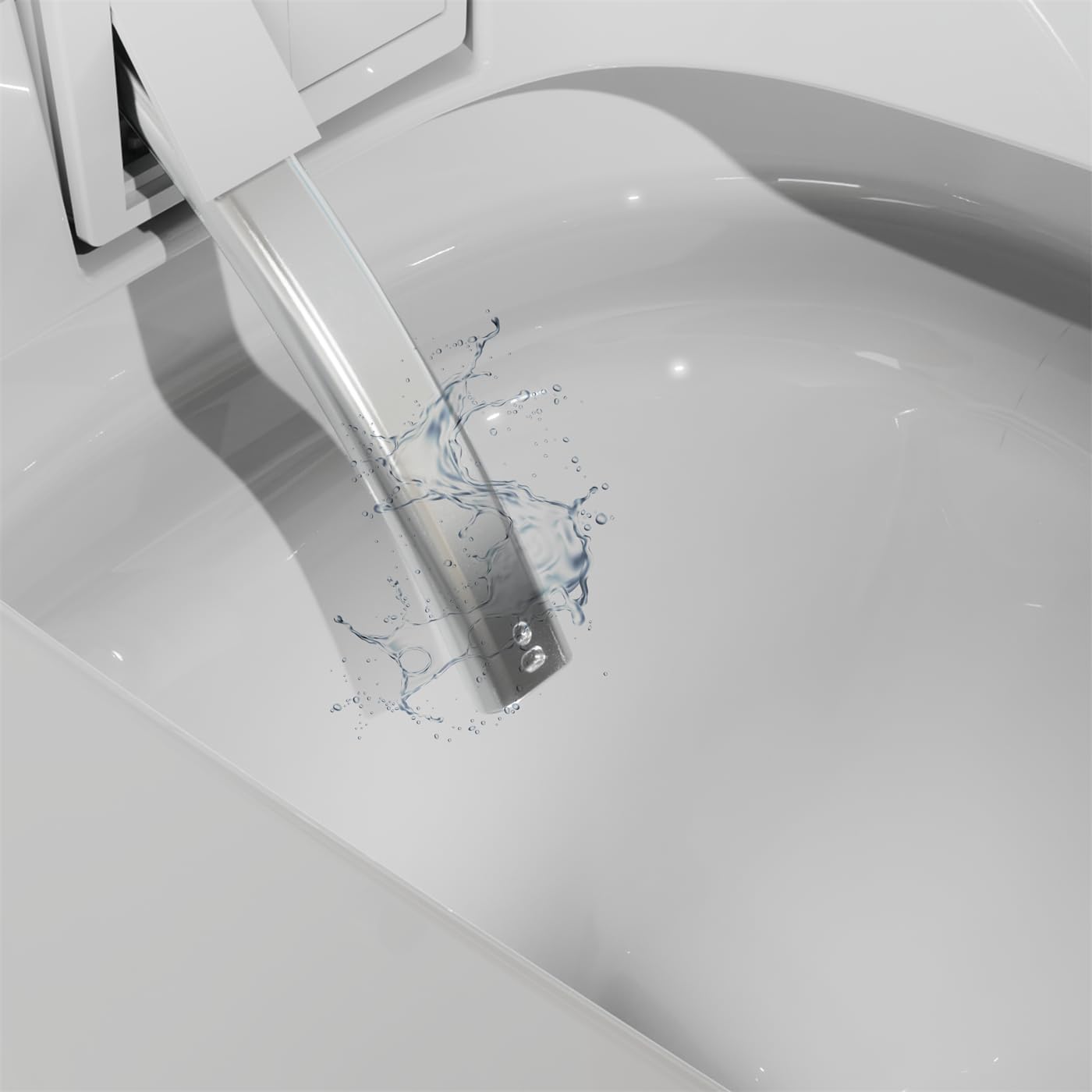 WELLFOR Smart Toilet Bidet Elongated, with Remote, 4 Water Temperatures, 0.15-0.75Mpa Water Pressures, Auto Flush, 4 Drying Temperature Heated Seat, Water-air Mixed Spray, White