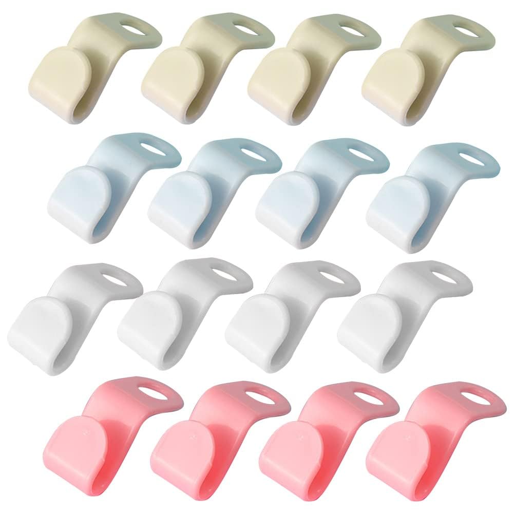 Meafeng 4 Color Hangers Hooks 100pcs Closet Organizer Space-Saving Stackable Hangers for Closet