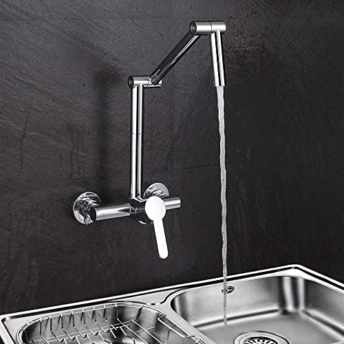 KNKQZXVDF -Taps,Faucet Bathtub Wall-Mounted Faucet Copper Chrome Concealed 360 Degrees Free Rotate Faucet Kitchen Multifunction Fold Cold Heat Water-Tap Taps