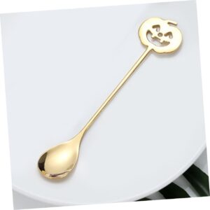 COLLBATH Mixing Spoon Stirrer Spoon with Pumpkin Dessert Spoon for Tea Espresso and Ice Cream Stir Sticks Inches