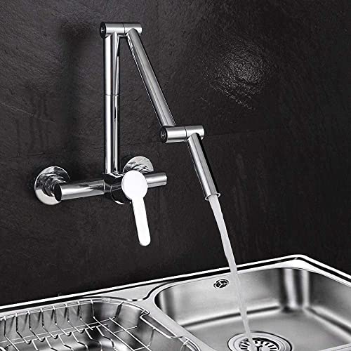 KNKQZXVDF -Taps,Faucet Bathtub Wall-Mounted Faucet Copper Chrome Concealed 360 Degrees Free Rotate Faucet Kitchen Multifunction Fold Cold Heat Water-Tap Taps