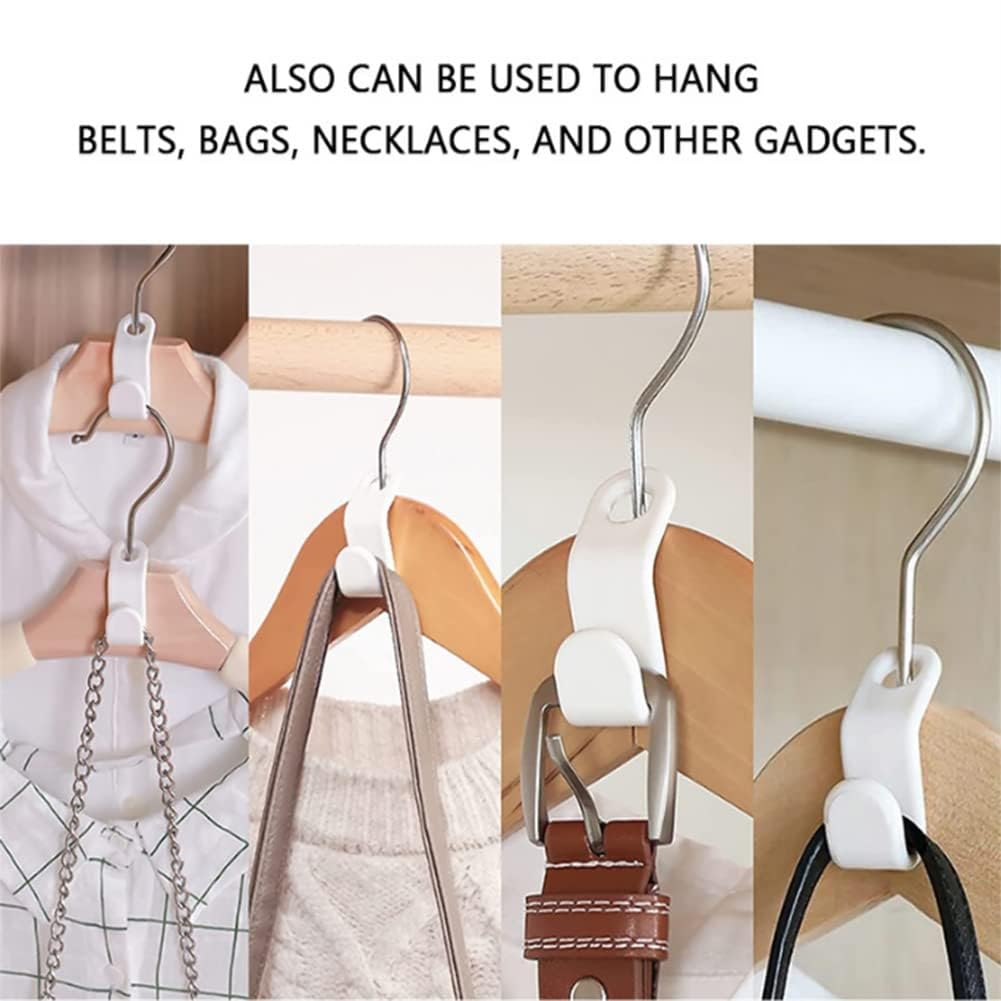 Meafeng 4 Color Hangers Hooks 100pcs Closet Organizer Space-Saving Stackable Hangers for Closet