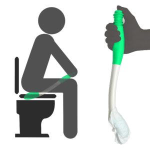 long reach toilet aid, soft and comfortable butt wiper tool, bottom wiping toilet aid for disabled, elderly, overweight people, wiping aids for toileting, butt wiper for fat people