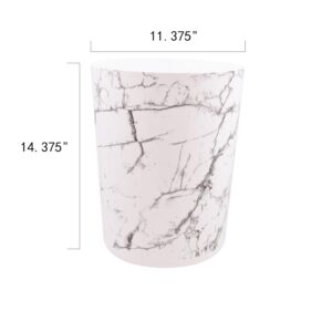 VVloop 5 Gallon Plastic Office Trash Can, White Marble,Easy to Clean,Save Space,Open Trash can for Easy handling,Crack Resistance for a Long time,Home Kitchen Office Multi-Scene use.