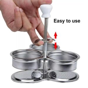 Generic Stainless Steel Egg Poacher,Egg Poacher Pan,Poached Egg Cooker, Nonstick Poached Egg Pan Boiled Eggs Maker,Egg Pan with 3 Cups Egg Cooker Poached Egg Maker for Kitchen (Stainless steel)