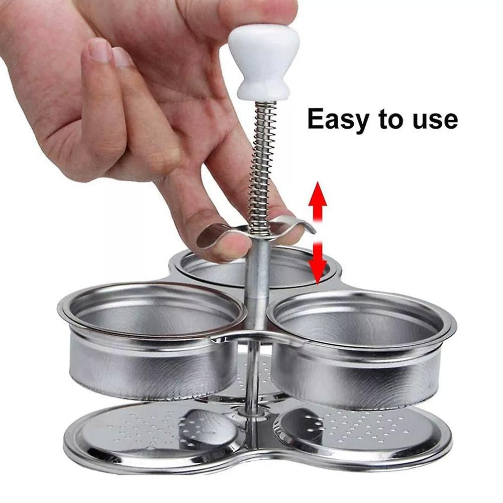 Generic Stainless Steel Egg Poacher,Egg Poacher Pan,Poached Egg Cooker, Nonstick Poached Egg Pan Boiled Eggs Maker,Egg Pan with 3 Cups Egg Cooker Poached Egg Maker for Kitchen (Stainless steel)