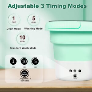 Portable Washing Machine,6.5L Folding Washing Machine,Mini Washer,Small Portable Washer Easy to Carry,Suitable for Apartments, Dormitories, Camping, RV, Travel Laundry,Hotels (Green-6.5L)