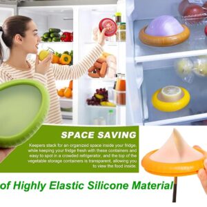 LCYHOMIEE Avocado Saver and Tomato Holder, Set of 4 Silicone Fruit Storage Box Reusable Storage Containers for Fridge - Ideal for Garlic, Onions, Lemons, and Potatoes