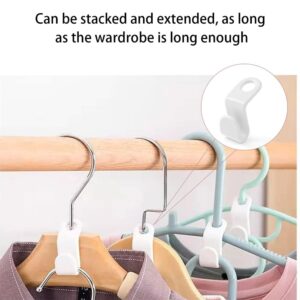 Meafeng 4 Color Hangers Hooks 100pcs Closet Organizer Space-Saving Stackable Hangers for Closet