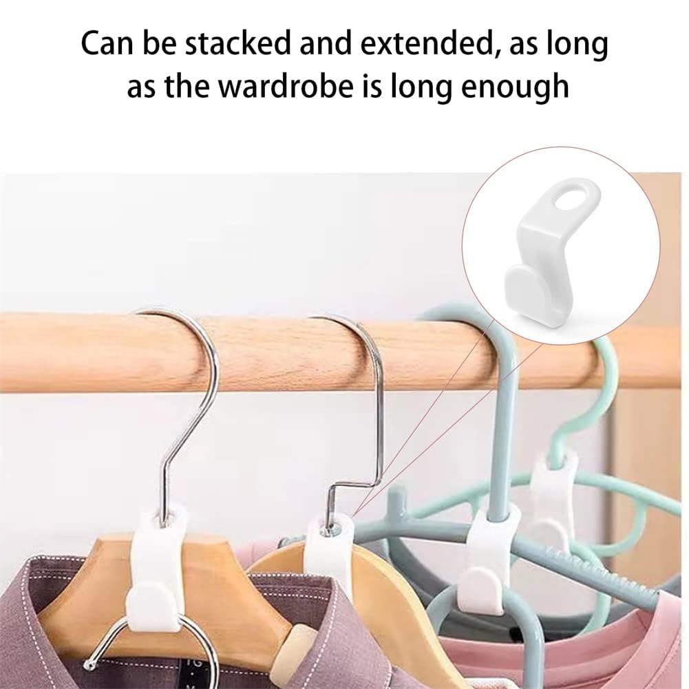 Meafeng 4 Color Hangers Hooks 100pcs Closet Organizer Space-Saving Stackable Hangers for Closet