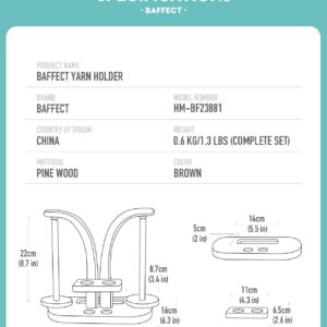 Baffect Yarn Holder Magnetic, Yarn Ball Holder Wooden, Yarn Spindle With Double Spindles, Spinning Yarn Holder For Crochet Lovers