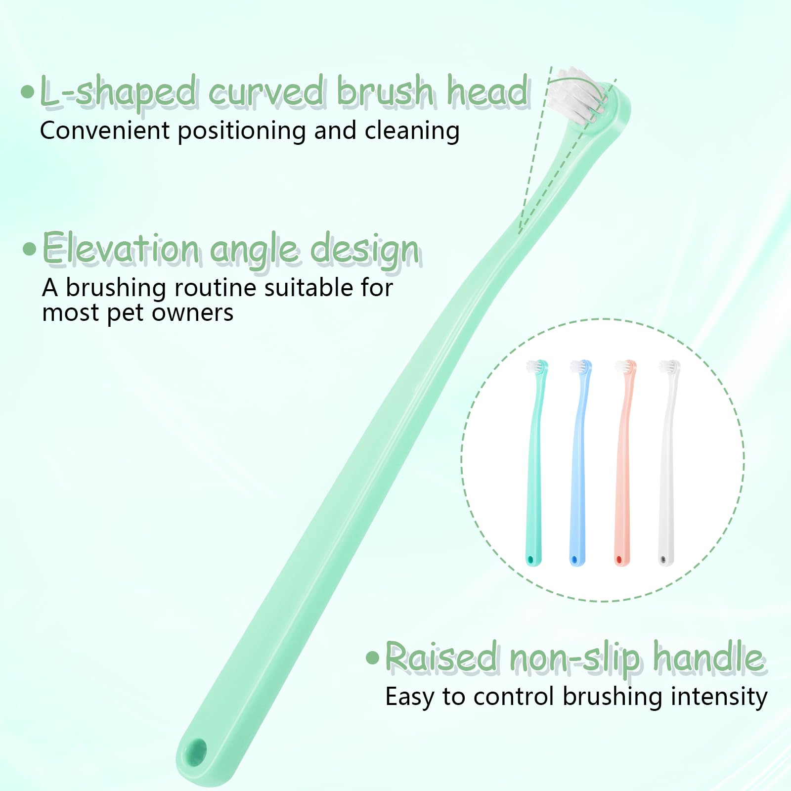 Lusofie 4pcs Dog Toothbrush Mini Head Puppy Toothbrush for Pet Toothbrush Cleaning Kit，Small Tooth Brush for Puppies Cat Tooth Brush Soft Bristles Small Dog Toothbrush Brushing Kit