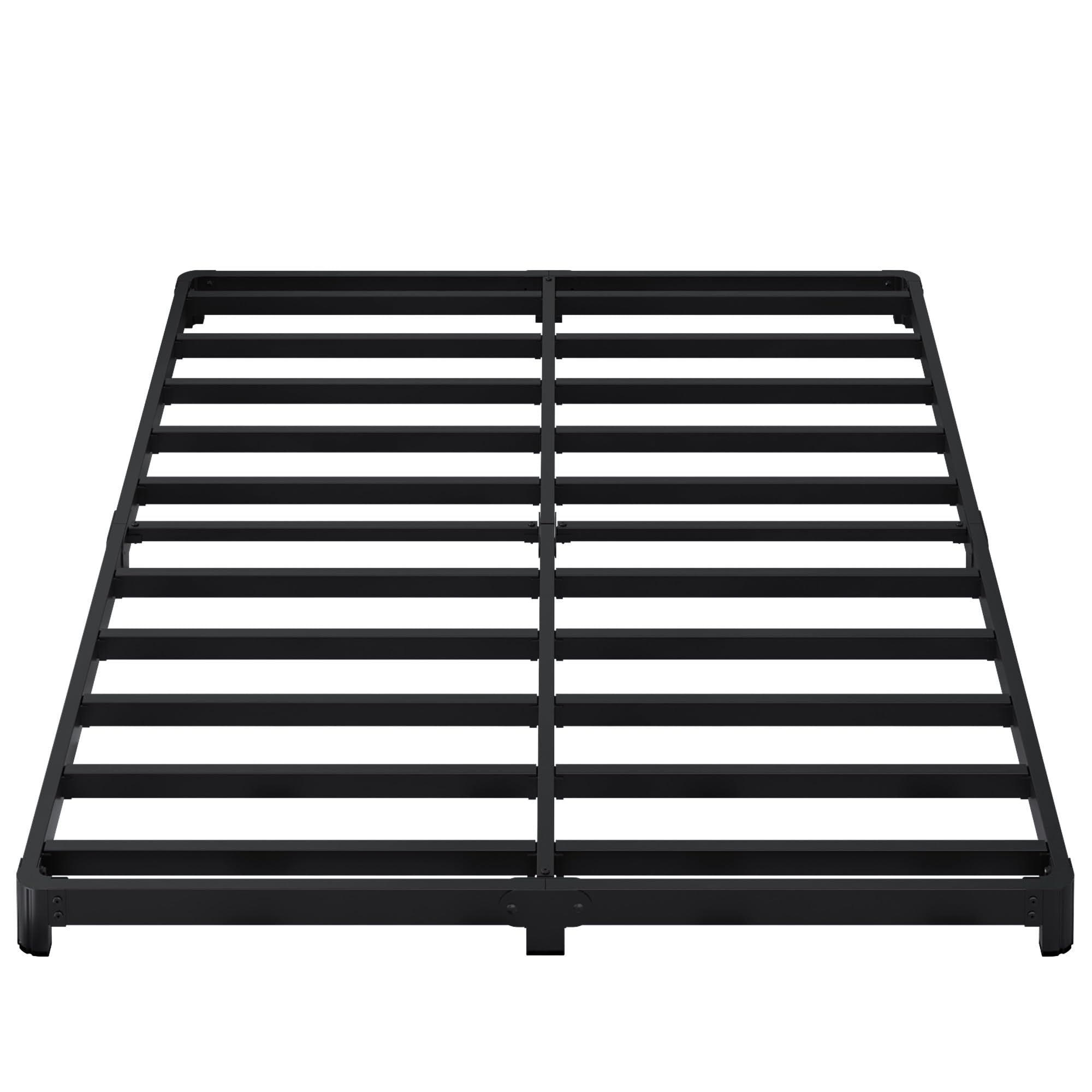 Likelalaso 3 inch Low Full Size Bed Frame with Rounded Corner, Heavy Duty Metal, Easy Assembly, Noise Free, Black