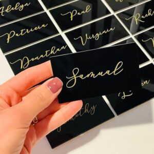 50Pcs Black Acrylic Table Place Card for Wedding DIY Table Seating Cards Wedding Supplies Decoration