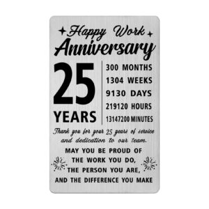 richesele 25th work anniversary card - happy 25 year 25th work anniversary decorations - thank you 25 years work gifts