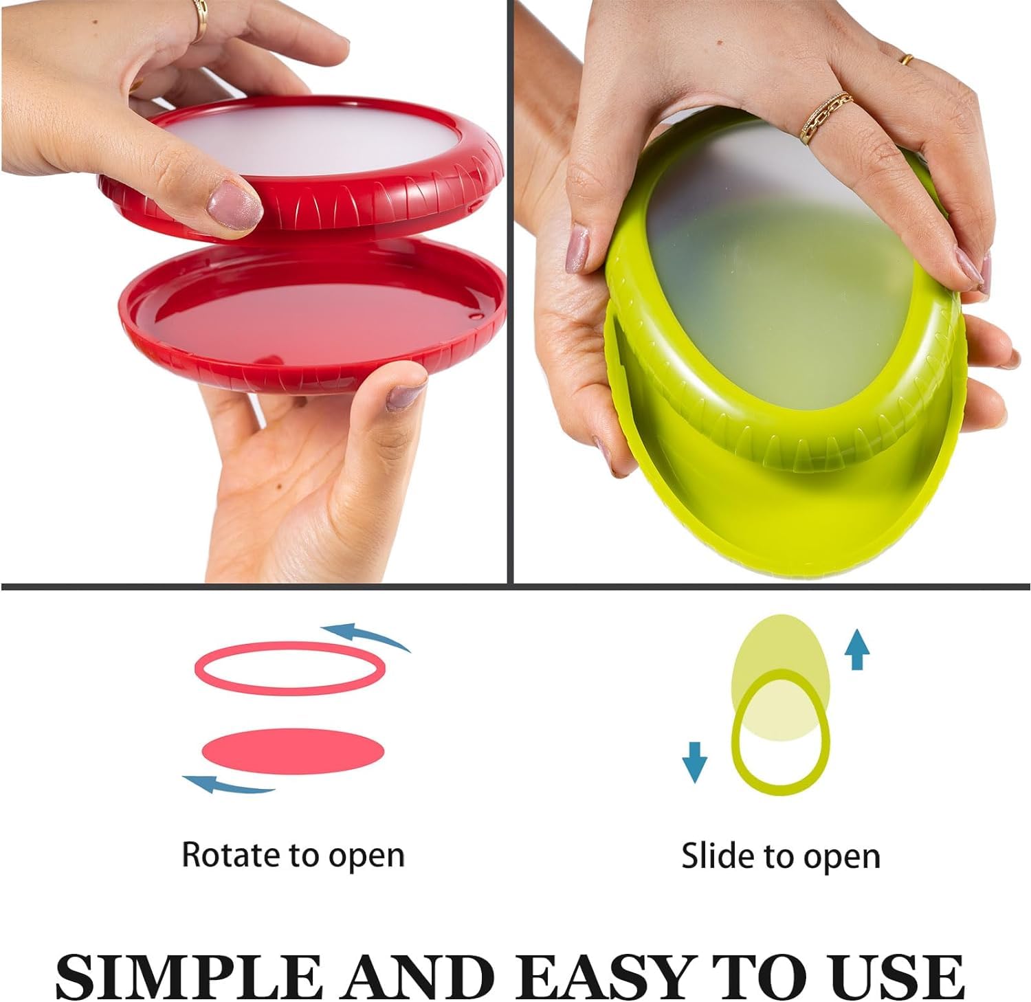 LCYHOMIEE Avocado Saver and Tomato Holder, Set of 4 Silicone Fruit Storage Box Reusable Storage Containers for Fridge - Ideal for Garlic, Onions, Lemons, and Potatoes