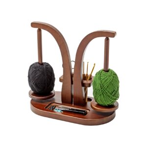 Baffect Yarn Holder Magnetic, Yarn Ball Holder Wooden, Yarn Spindle With Double Spindles, Spinning Yarn Holder For Crochet Lovers