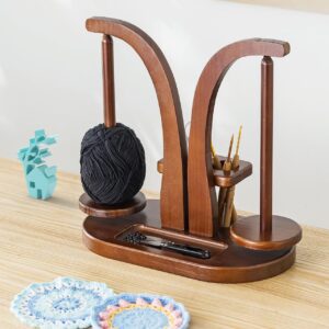 Baffect Yarn Holder Magnetic, Yarn Ball Holder Wooden, Yarn Spindle With Double Spindles, Spinning Yarn Holder For Crochet Lovers