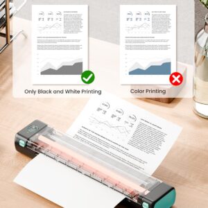 Phomemo Portable Printer Wireless for Travel & US Letter Folding Thermal Paper Size 8.5" x 11",100 Sheets, Inkless Thermal Compact Printer, Compatible with Android and iOS Phone & Laptop