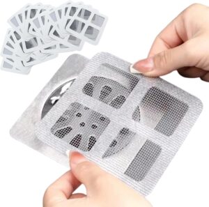 4" x 4"disposable floor drain sticker shower drain hair catcher shower drain cover hair catcher mesh stickers for bathroom washbasin bathtub kitchen sink for human and pet hair (50pcs)