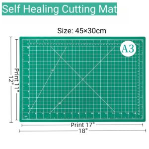 AMASEWART A3 Self Healing Cutting Mat for Crafts and Craft Knife with 30 Pcs Art knife Blades, Precision Carving Hobby Knife for DIY Art Modeling Scrapbooking Stencil