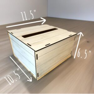 Wooden Wedding Card Box for Reception money Envelopes,Bridal & baby Showers, Graduations or engagements (Rustic White)