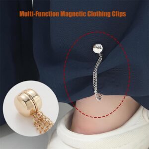 8PCS Magnetic Clothing Clips, Magnetic Shirt Clips for Women Clothing, Multi-Function Magnetic Clothing Clips, Hijab Magnets with Chain, Women’s Clothing Cinch Clips Dress Cinch Clip (Colors)