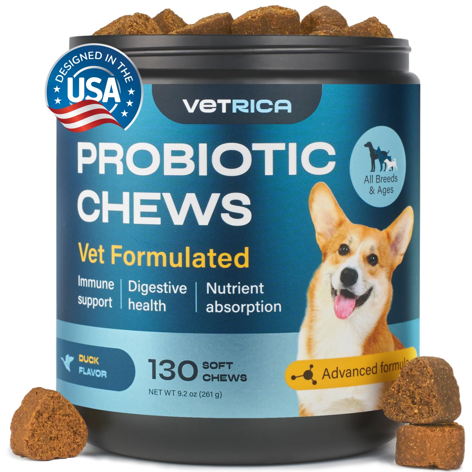 Probiotics for Dogs - Dog Probiotics for Digestive Health - Dog Gut Health Probiotics - Pet Probiotics for Dogs Gut Health Digestive & Immune Support - Probiotic Chews for Dogs with Digestive Enzymes