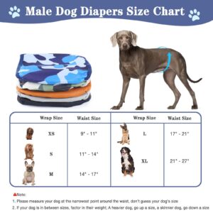 Belly Bands for Male Dogs 5 Pack Washable Dog Diapers Reusable Male Dog Pee Wraps with 5pcs Dog Diaper Liners for Doggie in Incontinence or Excitable Urination and Training, L