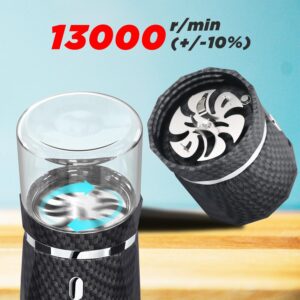 Unique Electric Herb Grinder, Small Spice Grinder Electric herb Grinders Mini Size 2x3.5inches with 2pcs 1.7oz/50ml Glass Jar Herb Jar Portable Grinders Rechargeable Automatic herb Grinder