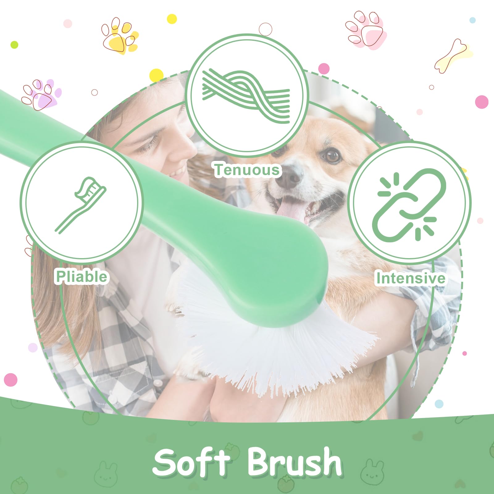 Lusofie 4pcs Dog Toothbrush Mini Head Puppy Toothbrush for Pet Toothbrush Cleaning Kit，Small Tooth Brush for Puppies Cat Tooth Brush Soft Bristles Small Dog Toothbrush Brushing Kit