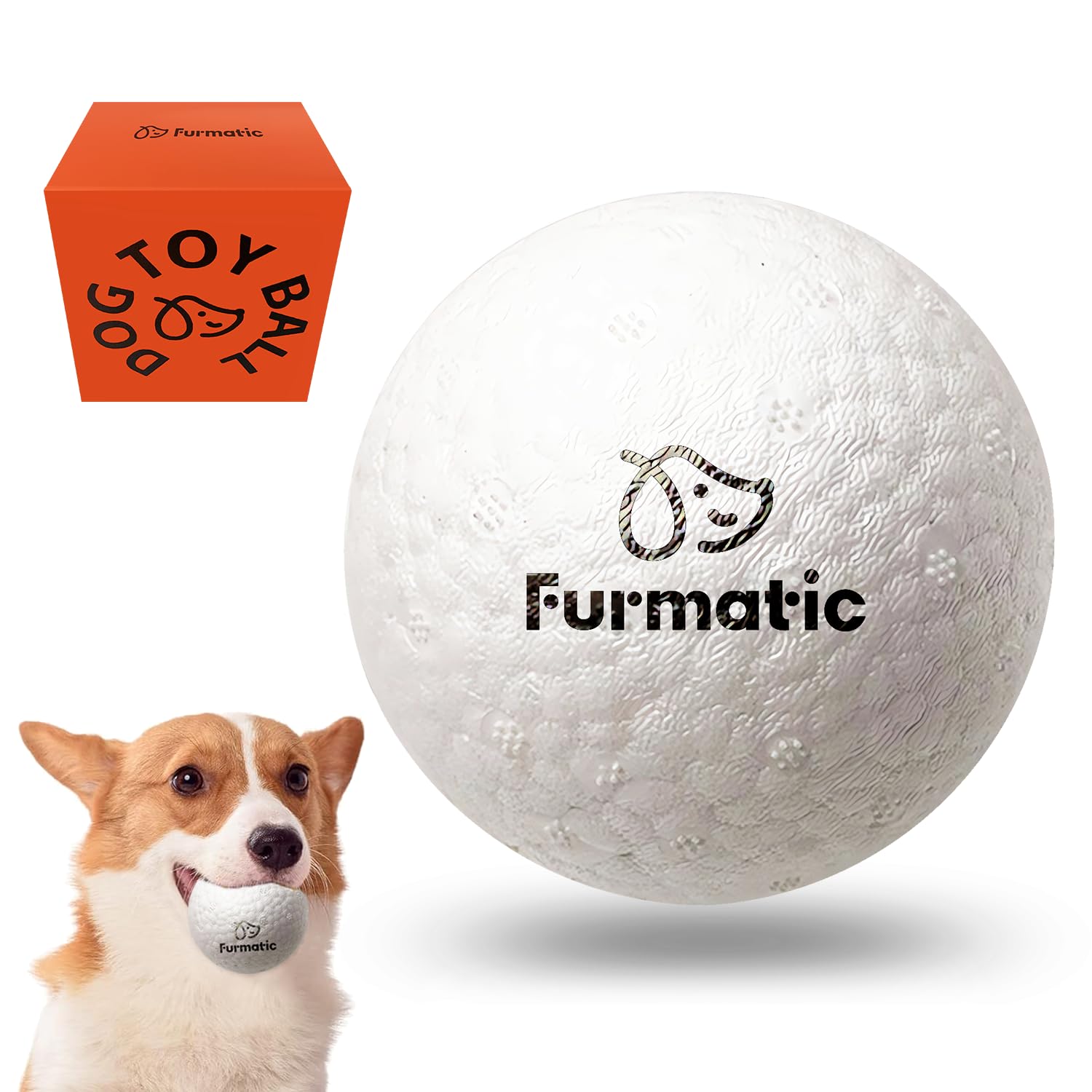 Furmatic Dog Toys for Aggressive Chewers, Indestructible and Interactive Tennis Balls for Dogs, Ideal Herding ball for dogs to Chew Fetch Training, for Large Medium Small Dog and Puppies (Small, 2.5")