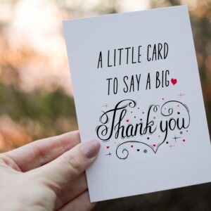 TRIDECOR Thank you Card with Envelope, Simple Cute Single Card, Grateful Card - Folded 5"x7" Card for Him, Her, Teacher, Boss, Doctor, Mom, Dad, Coworker, Bridesmaids, Groomsmen