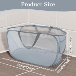 Sturdy Mesh Laundry Basket Pop Up Laundry Hamper with Handles Foldable Laundry Hamper Side Pocket Horizontal Popup Mesh Hamper Bag Removable Clothes Storage Bin for College Drom Bathroom Travel