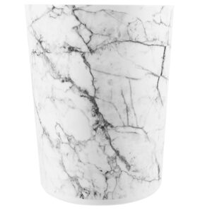 vvloop 5 gallon plastic office trash can, white marble,easy to clean,save space,open trash can for easy handling,crack resistance for a long time,home kitchen office multi-scene use.