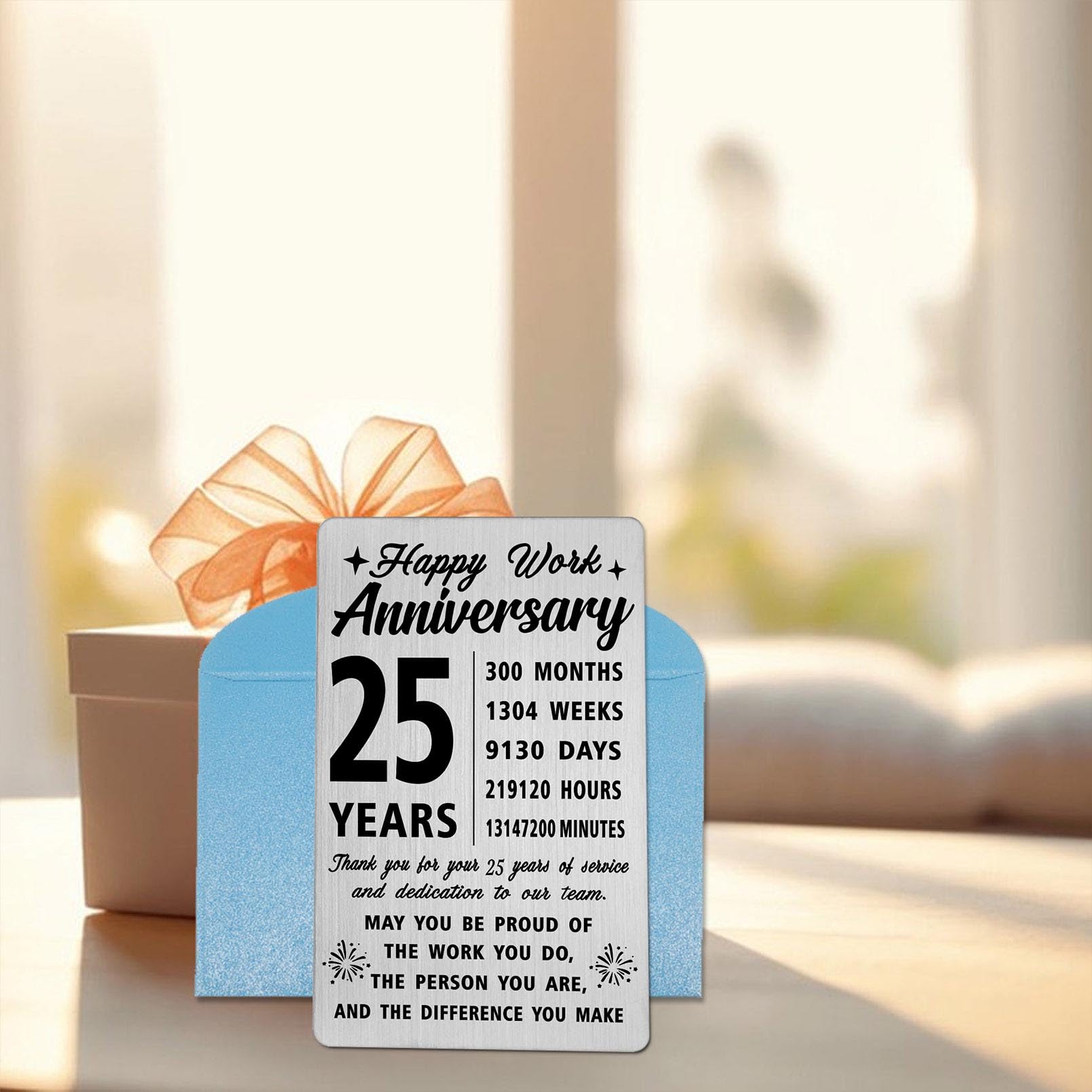 Richesele 25th Work Anniversary Card - Happy 25 Year 25th Work Anniversary Decorations - Thank You 25 Years Work Gifts