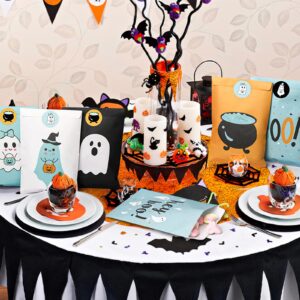 FHzytg 48Pcs Halloween Boo Party Favor Bags, Blue Halloween Ghost Candy Bags Halloween Party Gift Bags for Girl Boy Halloween Spooky Birthday Decorations Boo Baby Shower Happy Boo Day Decorations