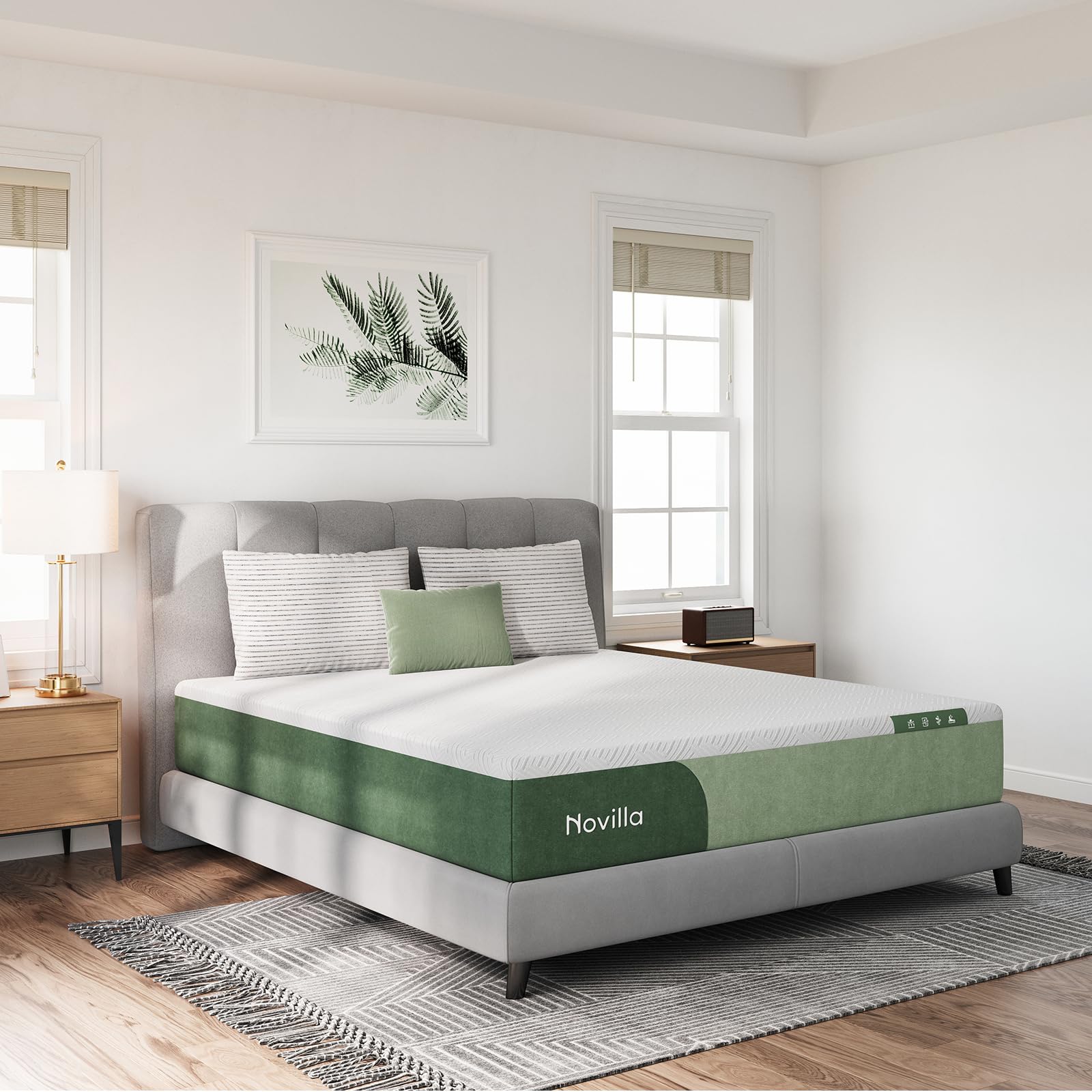 Novilla 12 Inch Full Size Mattress Gel Memory Foam Mattress in a Box with Cooling Gel Foam for Pressure Relief Medium Plush Feel Mattress Full Bed Mattress