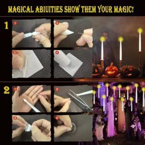 GTYZZH Floating Candles with Wand, 24PCS Hanging Candles with Remote Wand, Warmwhite Flickering Flameless Magic Floating Candle Lights for Halloween Christmas Decorations