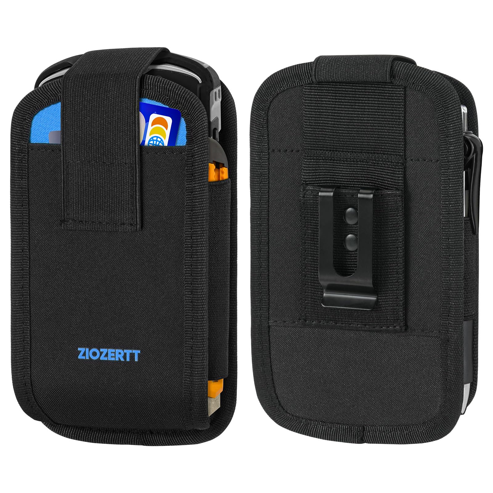 Scanner Holster Compatible with Zebra TC77, TC70,TC70x,TC72,TC75x,TC75,MC67,M60,Handheld Barcode Scanner Holder Case,Server Pouch with Metal Belt Clip and Pen Holder,Black-Blue