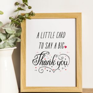 TRIDECOR Thank you Card with Envelope, Simple Cute Single Card, Grateful Card - Folded 5"x7" Card for Him, Her, Teacher, Boss, Doctor, Mom, Dad, Coworker, Bridesmaids, Groomsmen