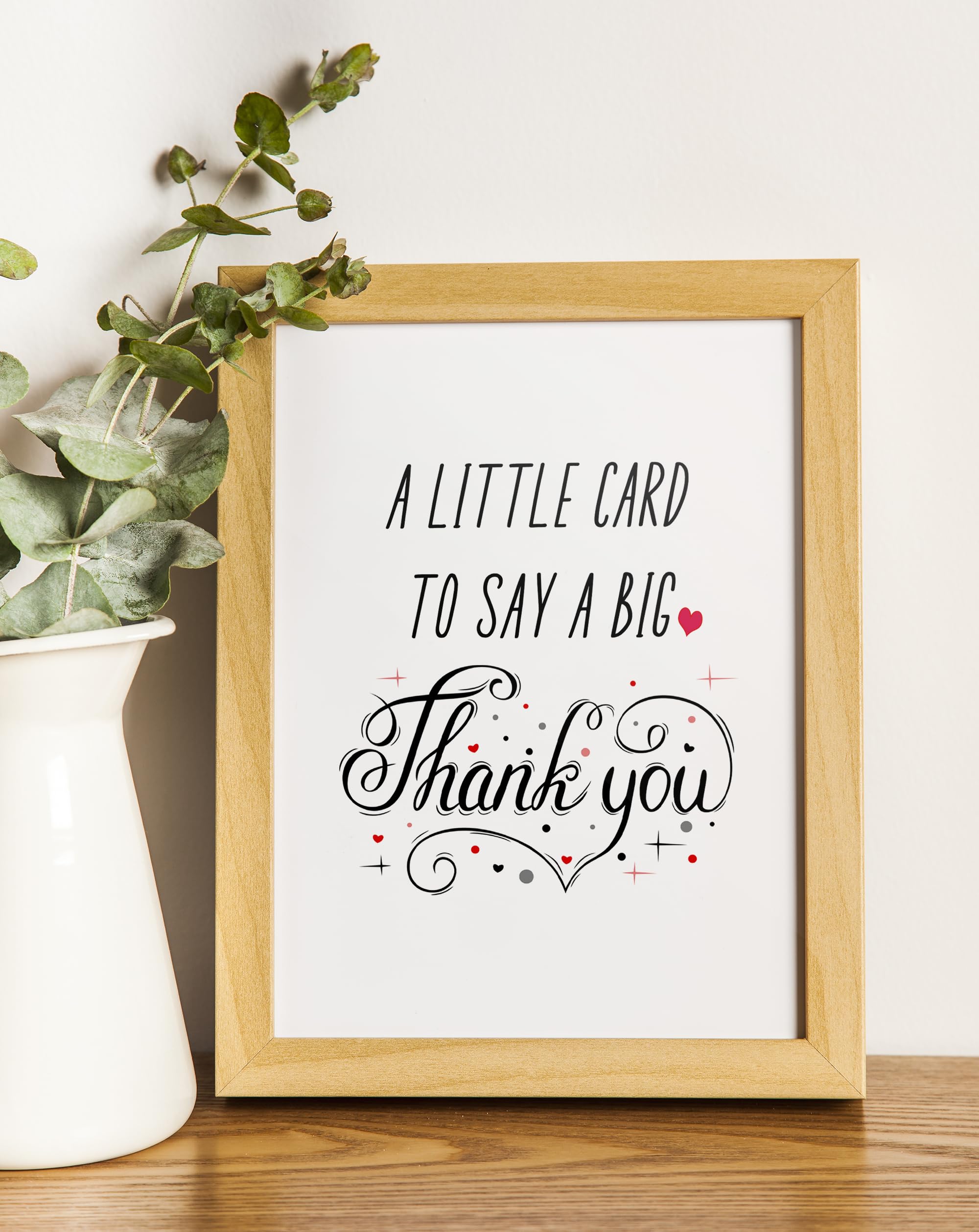 TRIDECOR Thank you Card with Envelope, Simple Cute Single Card, Grateful Card - Folded 5"x7" Card for Him, Her, Teacher, Boss, Doctor, Mom, Dad, Coworker, Bridesmaids, Groomsmen