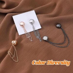 8PCS Magnetic Clothing Clips, Magnetic Shirt Clips for Women Clothing, Multi-Function Magnetic Clothing Clips, Hijab Magnets with Chain, Women’s Clothing Cinch Clips Dress Cinch Clip (Colors)