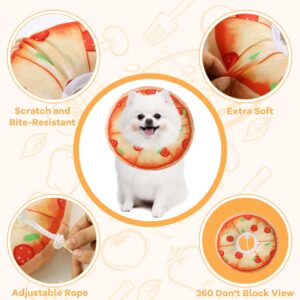 BALAPET Soft Dog Recovery Collar, Comfortable Lightweight Adjustable Pet Cone Collar for After Surgery, Cute Funny Pizza Shapes Elizabethan Collar for Small Dog Cat Prevent from Licking Wounds(M)