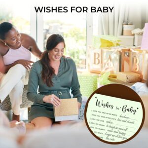 WOODAMORE Baby Predictions and Advice Cards - 30 Pcs Baby Prediction Cards, Wishes for Baby Cards for Sage Green Baby Shower Decorations, Funny Baby Shower Game for Gender Neutral Baby Shower Decor