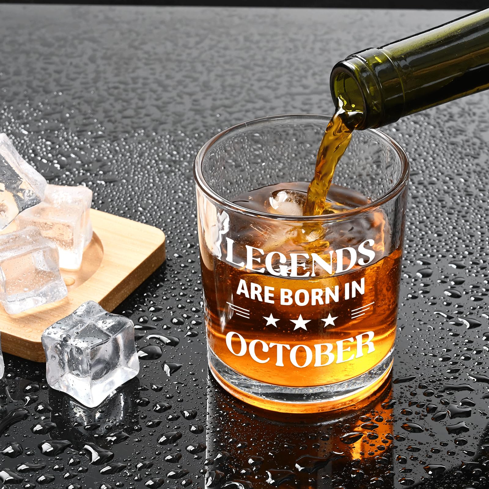 Futtumy Legends Are Born In October, 10 Oz Whiskey Glass, Birthday Gifts for Men, October Mens Birthday Gifts, 40th 50th 60th Mens Birthday Gift Ideas for Dad Grandpa Husband Son Uncle Coworkers