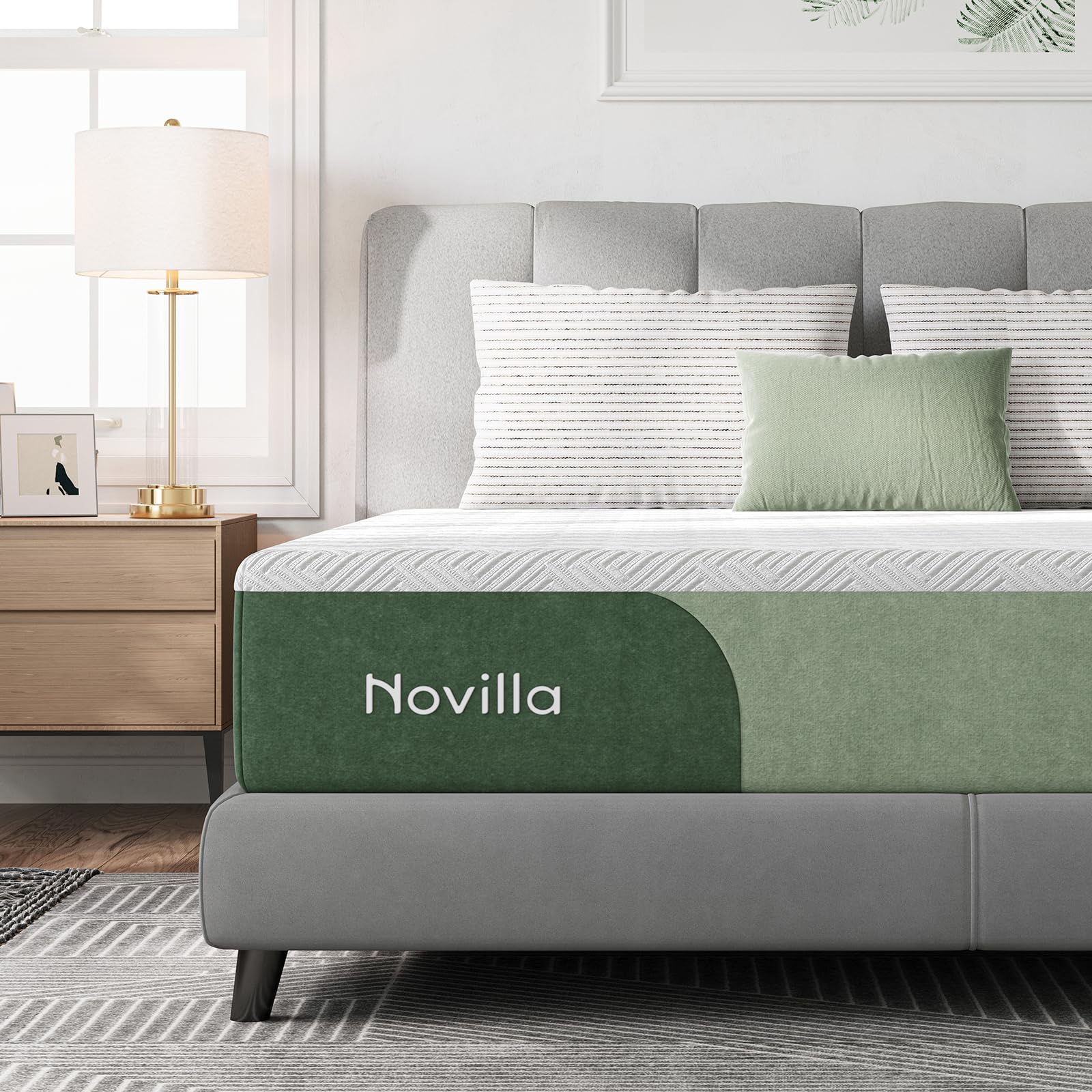 Novilla 12 Inch Full Size Mattress Gel Memory Foam Mattress in a Box with Cooling Gel Foam for Pressure Relief Medium Plush Feel Mattress Full Bed Mattress